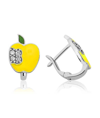 ​Gümüş Sarı Elma Çoçuk Küpesi