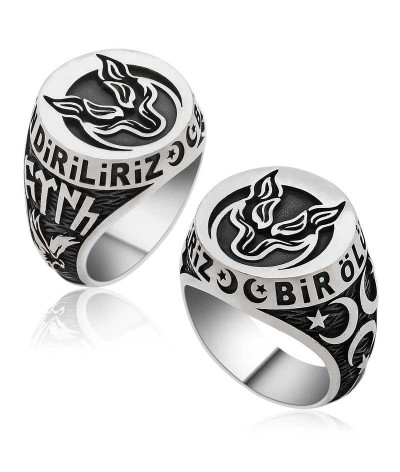 Gümüş Bozkurt Bir Ölür Bin Diriliz Erkek Yüzük