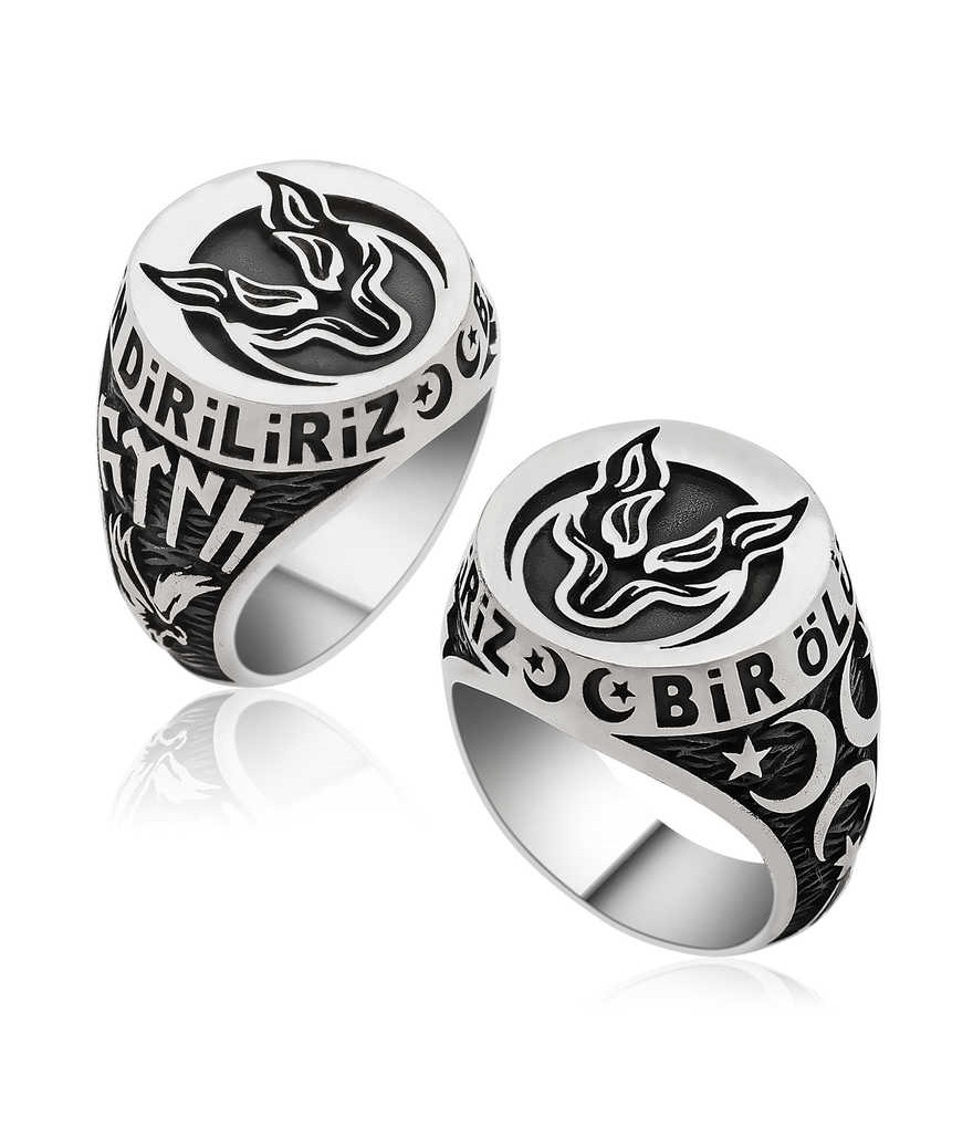 Gümüş Bozkurt Bir Ölür Bin Diriliz Erkek Yüzük