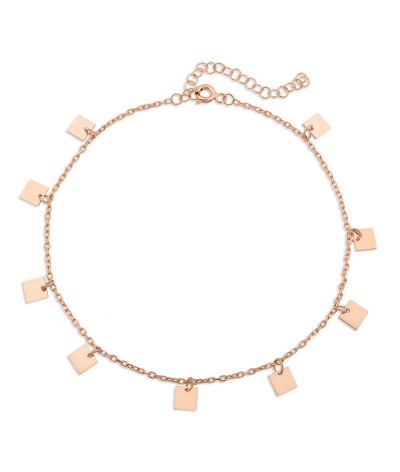 Gümüş Kare Pullu Halhal