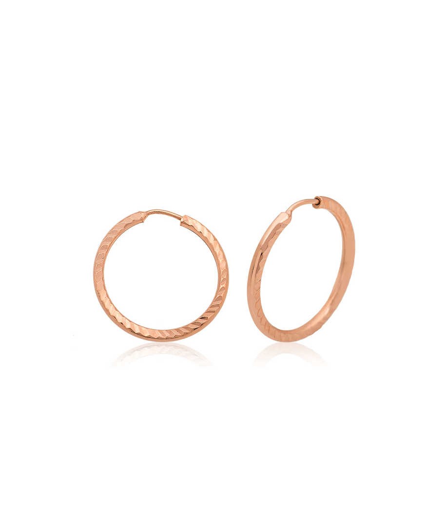 ​Gümüş Rose Küçük Burgu Halka Küpe