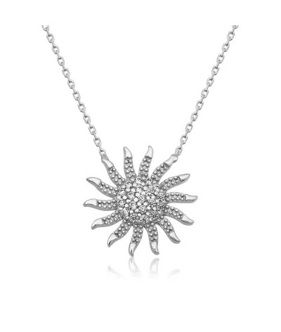 ​Gümüş Güneş Bayan Kolye