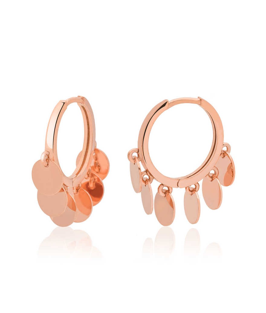 Gümüş Pullu Shakira Halka Küpe