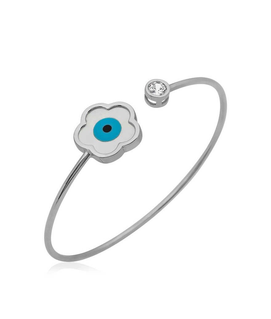 ​Gümüş Sedef Taşlı Çiçek Bileklik