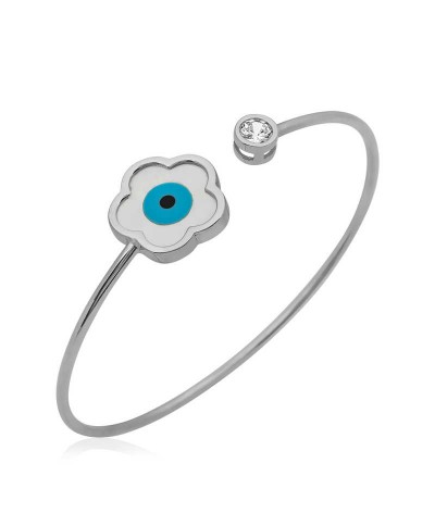 ​Gümüş Sedef Taşlı Çiçek Bileklik