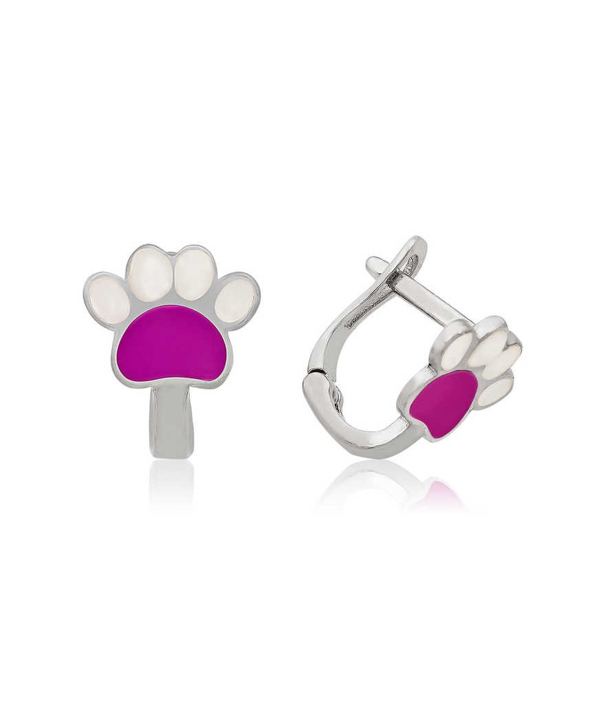 ​Gümüş Erguvan Pati Çocuk Küpesi