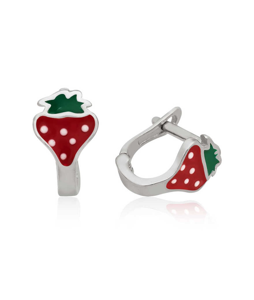 ​Gümüş Çilek Çocuk Küpesi