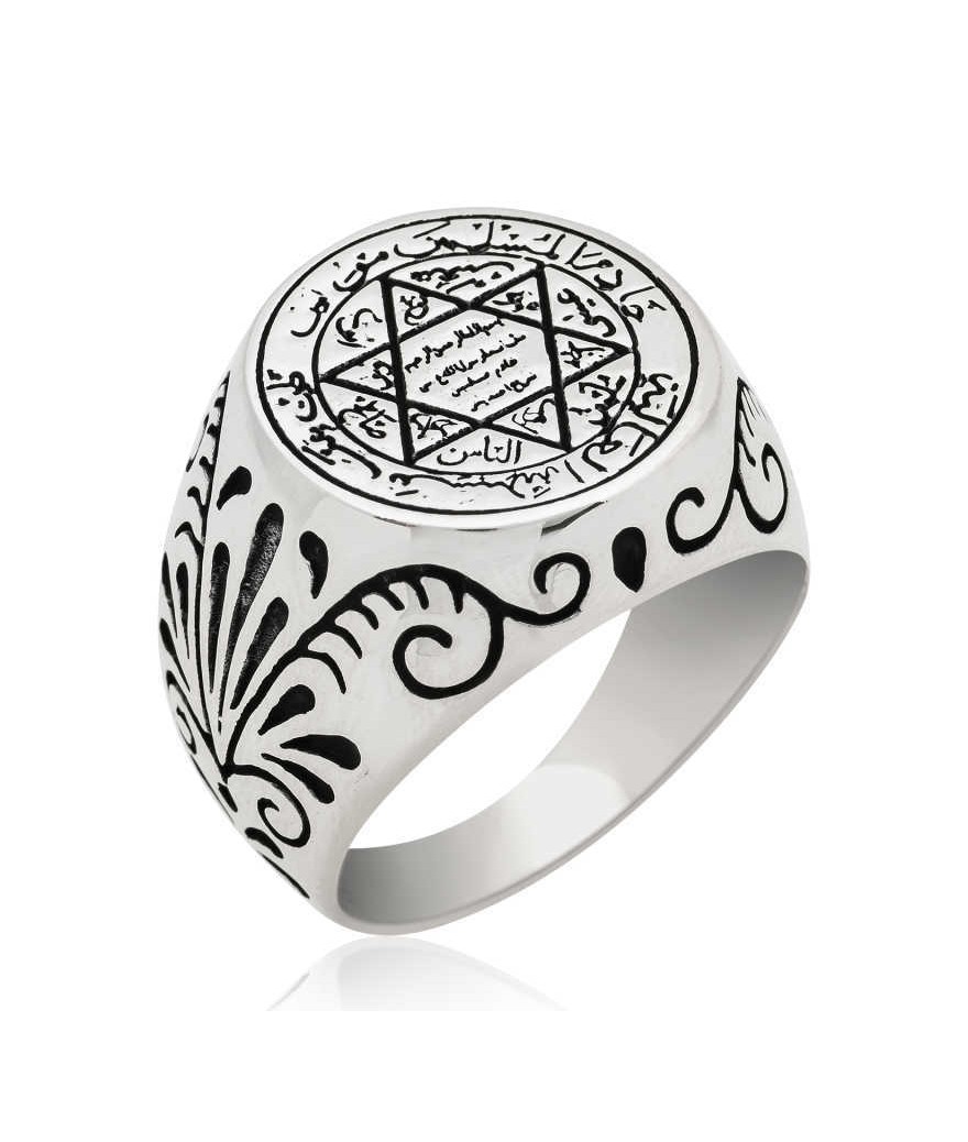 Gümüş Süleyman Mührü Erkek Yüzük