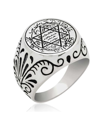 Gümüş Süleyman Mührü Erkek Yüzük