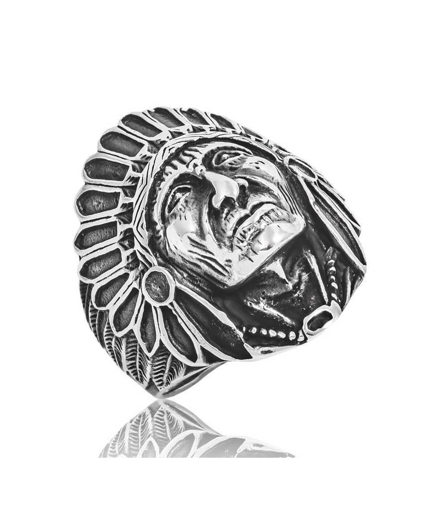 Gümüş Kızılderili Erkek Yüzük