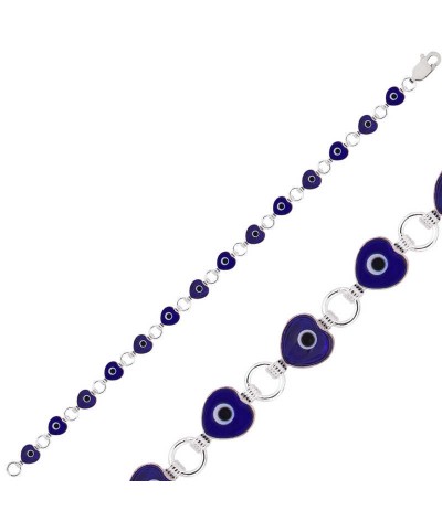 Gümüş Kalp Nazar Bayan Bileklik