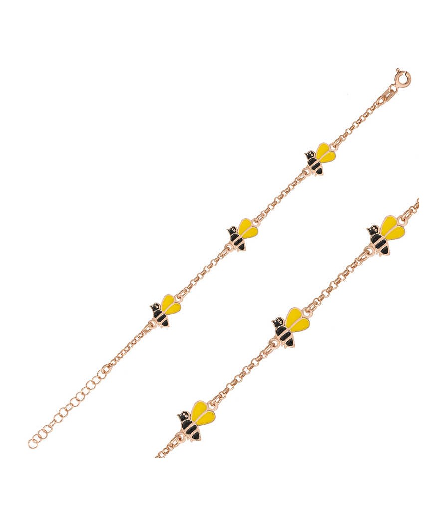 ​Gümüş Arı Figürlü Çocuk Bileklik