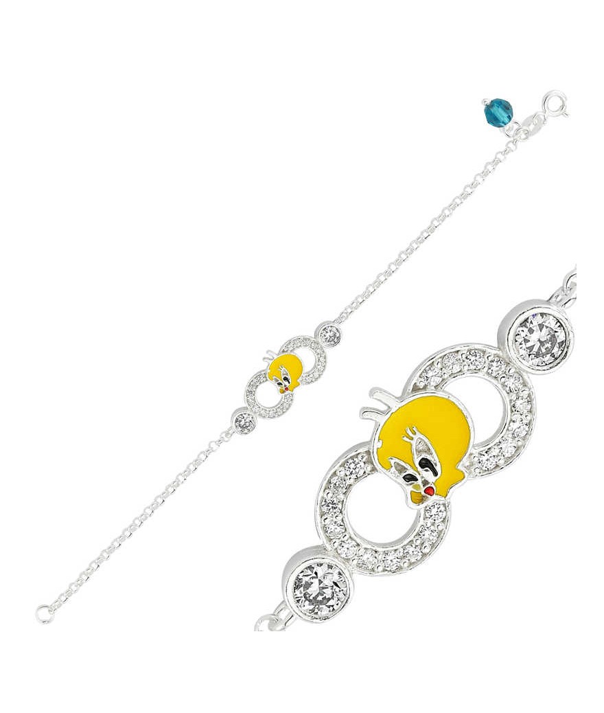 ​Gümüş Tweety Sonsuzluk Çocuk Bileklik