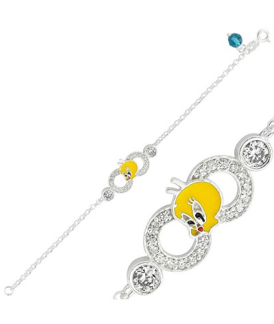 ​Gümüş Tweety Sonsuzluk Çocuk Bileklik