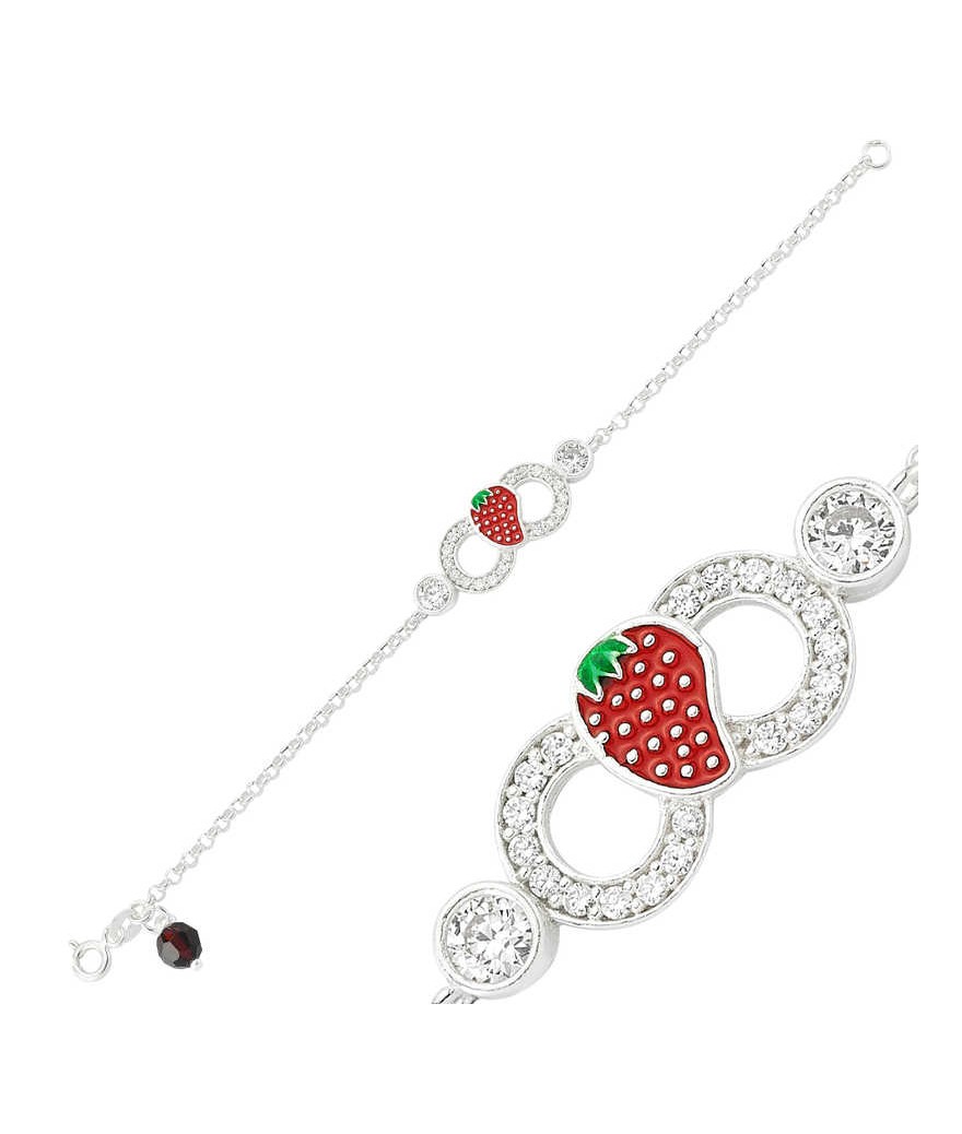 ​Gümüş Çilek Sonsuzluk Çocuk Bileklik