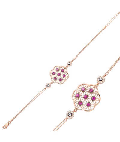 ​Gümüş Yaşam Çiçeği Bayan Bileklik