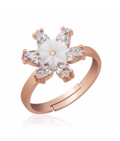 Gümüş Beyaz Lotus Çiçeği Yüzük