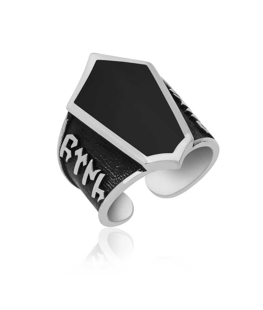 ​Gümüş Göktürkçe "Türk" Yazılı Erkek Yüzük