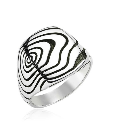 Gümüş Desenli Erkek Yüzük