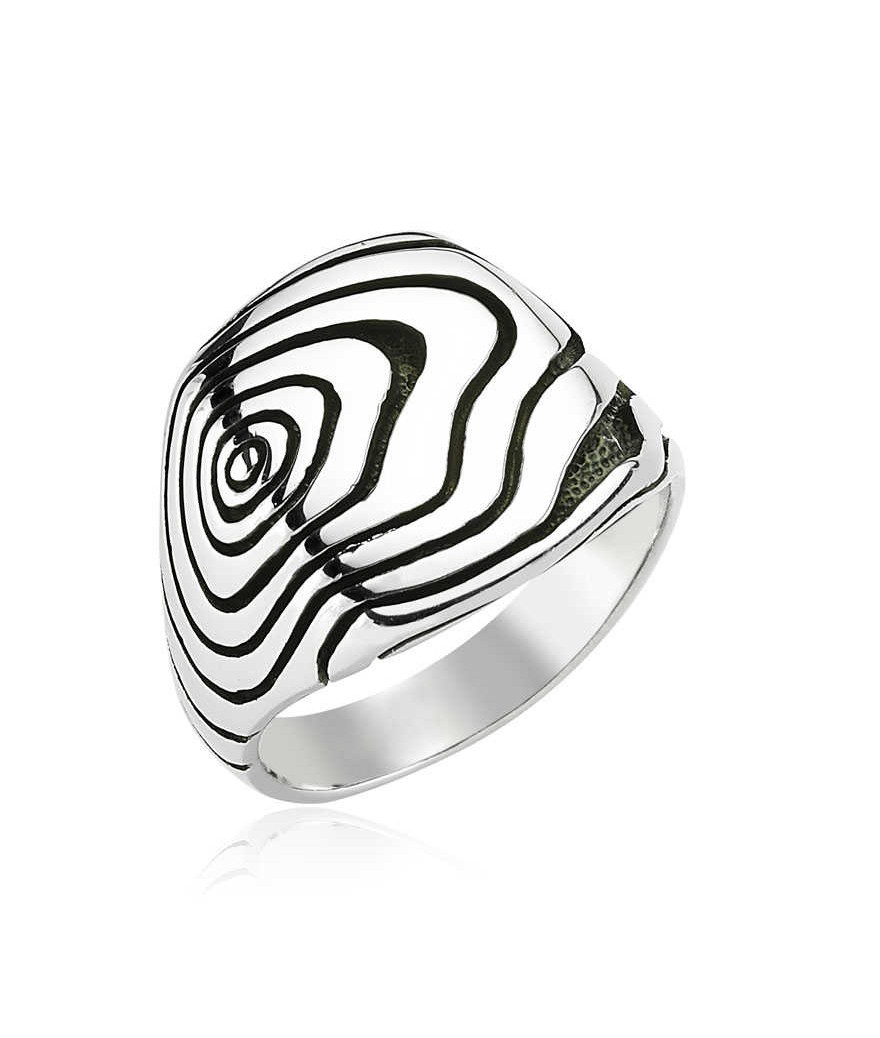 Gümüş Desenli Erkek Yüzük