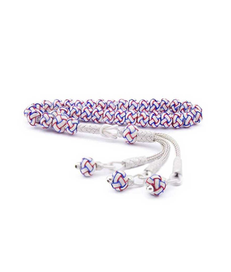 Mavi Kırmızı Beyaz Gümüş Trabzon Kazaziye Tesbih