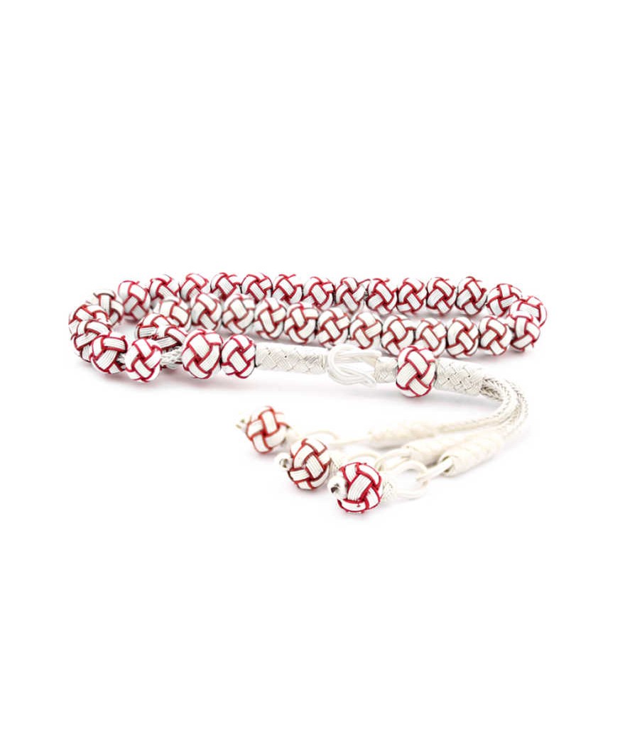 Kırmızı Beyaz Gümüş Trabzon Kazaziye Tesbih