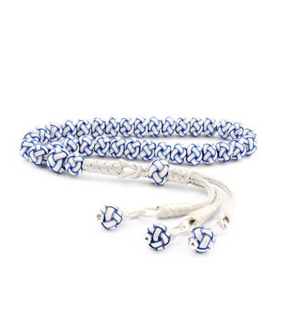 Gümüş Mavi Beyaz Kazaziye Tesbih