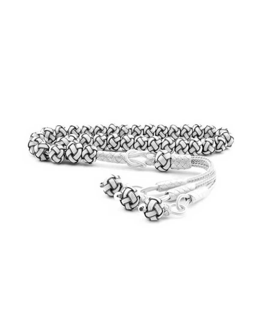 Gümüş Siyah Beyaz Trabzon Kazaziye Tesbih