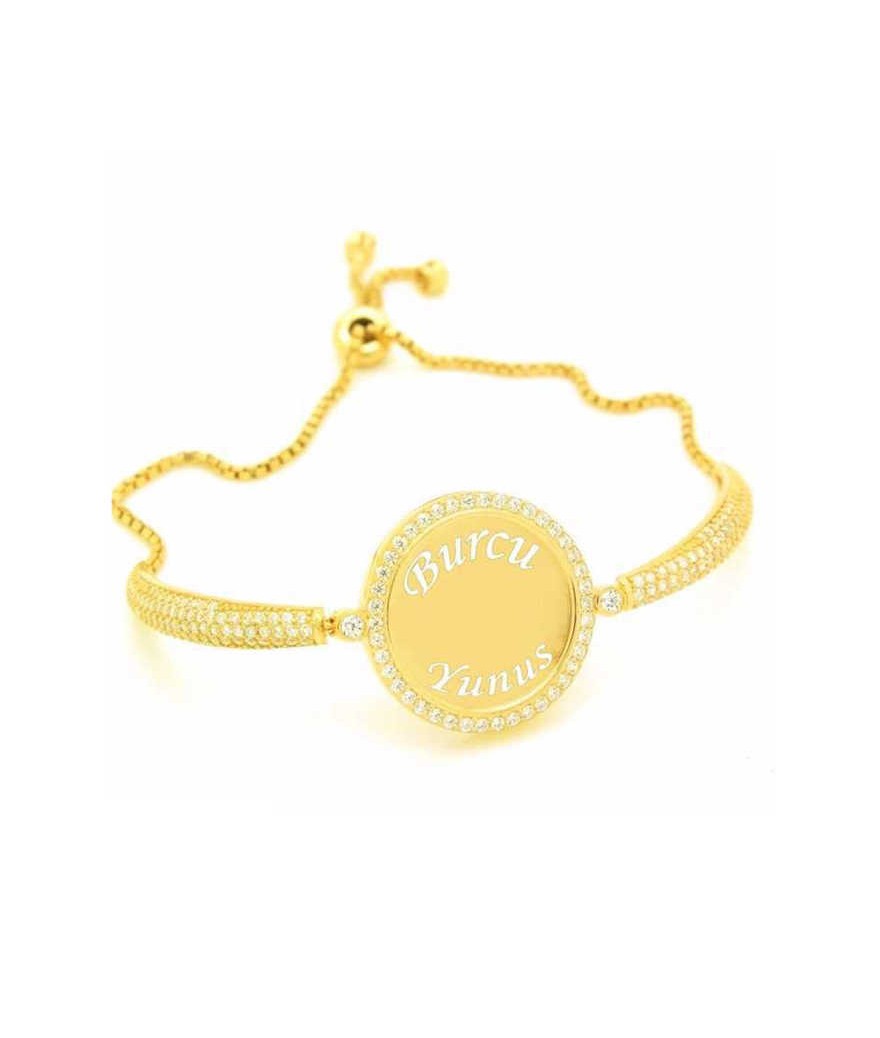 Gümüş İsimli Kişiye Özel Taşlı Bayan Bileklik
