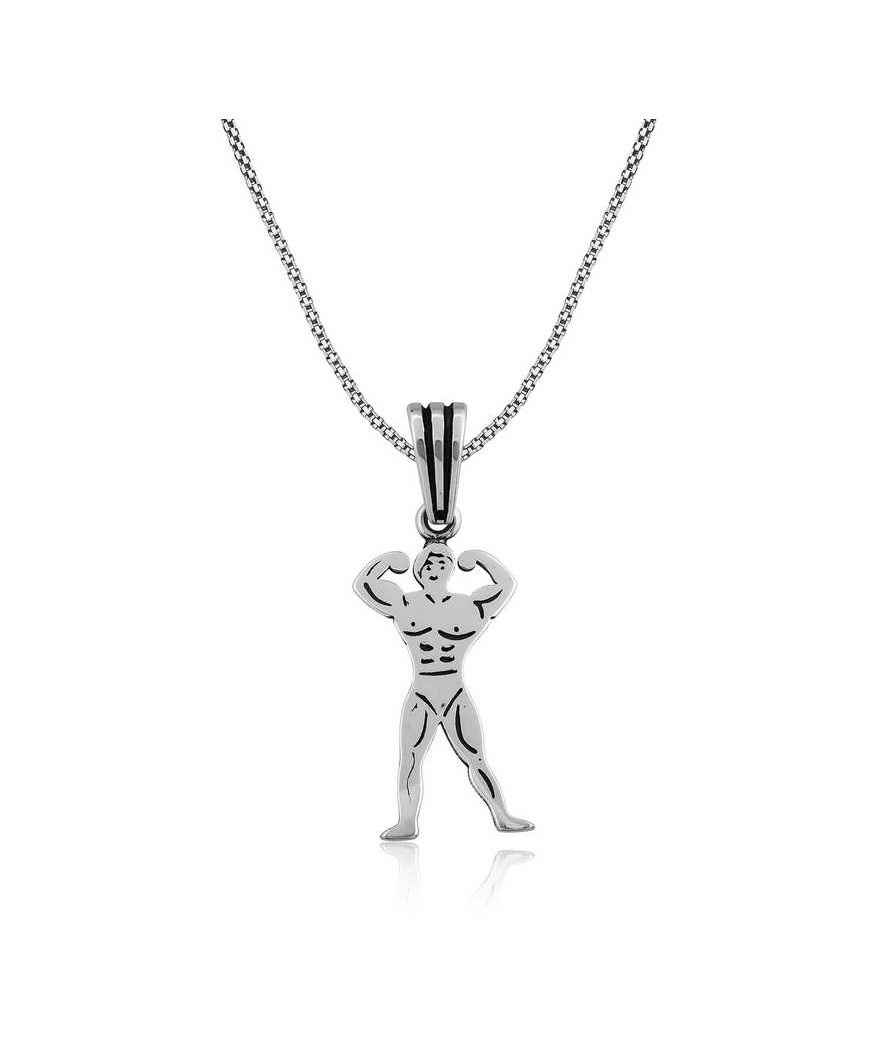 ​Gümüş Body Building Erkek Kolye