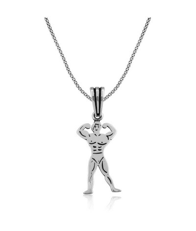 ​Gümüş Body Building Erkek Kolye