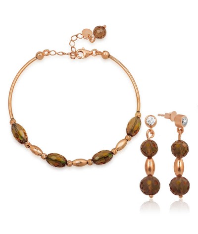 Gümüş Zultanit Taşlı Bayan Set