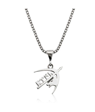 Gümüş Bozkurt Ok ve Göktürkçe Türk Yazılı Kolye