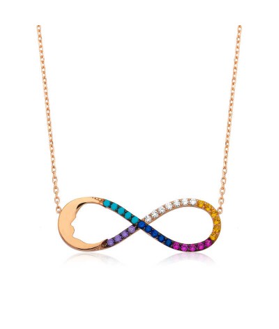 Gümüş Atatürk Silüeti Sonsuzluk Bayan Kolye