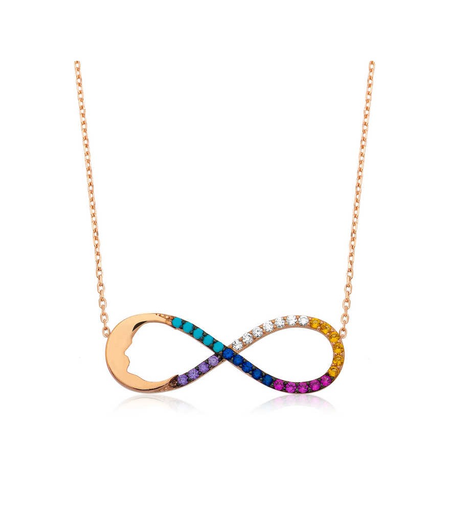 Gümüş Atatürk Silüeti Sonsuzluk Bayan Kolye