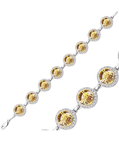 Gümüş Yuvarlak Tuğra Bayan Bileklik