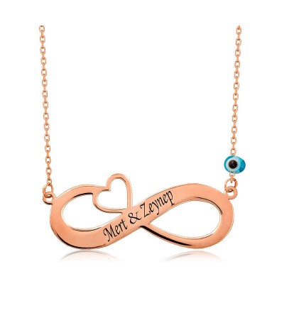 Gümüş Kalpli Sonsuzluk İsimli Kolye