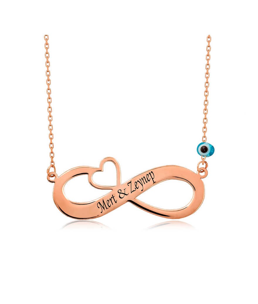 Gümüş Kalpli Sonsuzluk İsimli Kolye