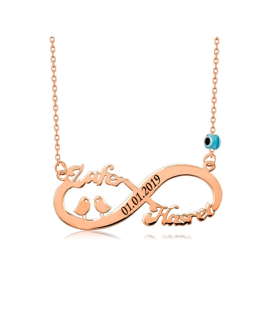 ​Gümüş Kuşlu Sonsuzluk İsimli Kolye