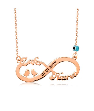 ​Gümüş Kuşlu Sonsuzluk İsimli Kolye