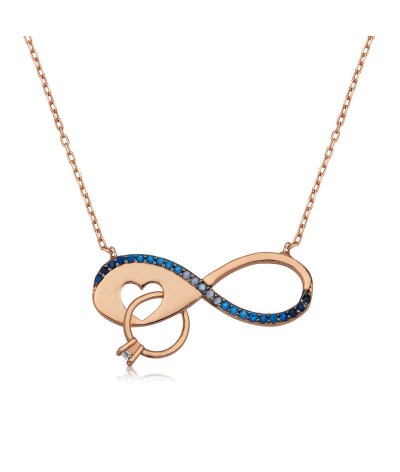 Gümüş Sonsuzluk Tek Taş Kolye