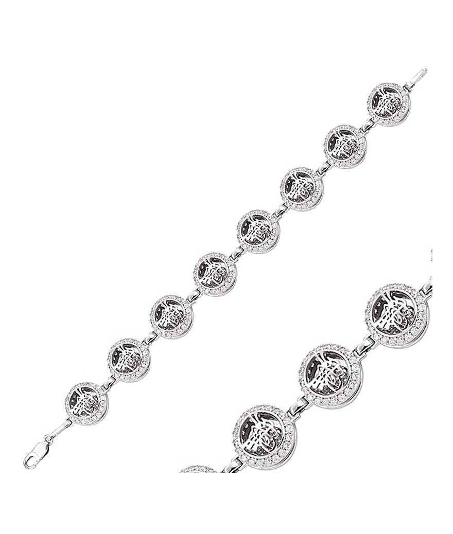 Gümüş Yuvarlak Tuğra Bayan Bileklik