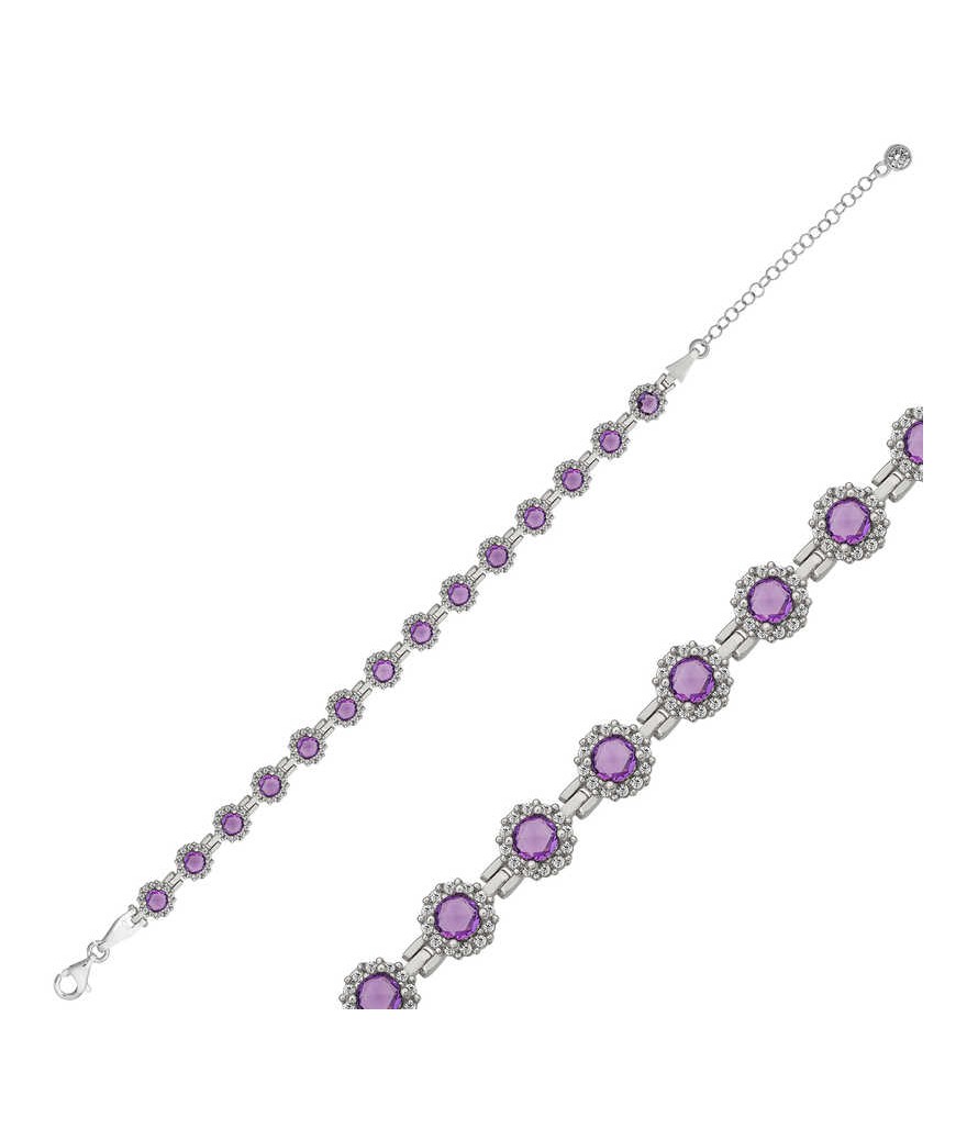 ​Gümüş Yuvarlak Su Yolu Bayan Bileklik