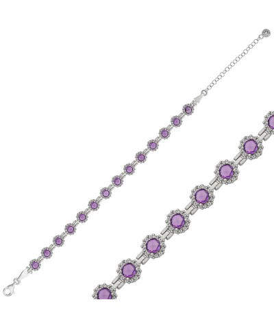 ​Gümüş Yuvarlak Su Yolu Bayan Bileklik