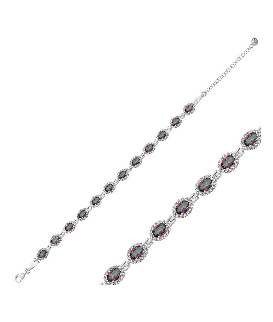 ​Gümüş Oval Su Yolu Bayan Bileklik