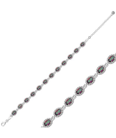 ​Gümüş Oval Su Yolu Bayan Bileklik