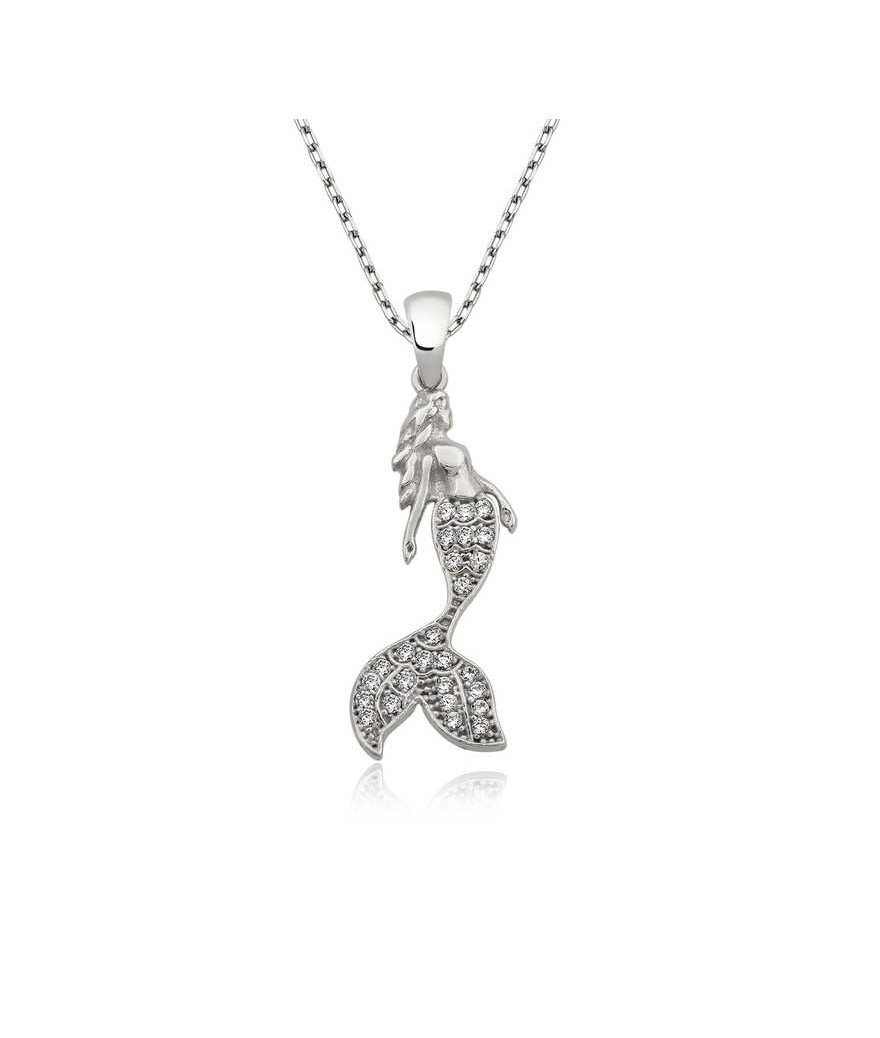 Gümüş Deniz Kızı Bayan Kolye