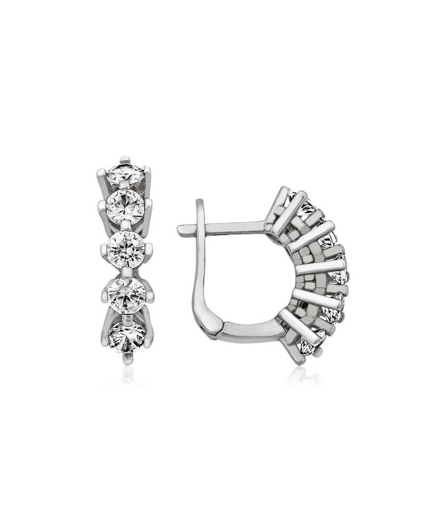 Gümüş 5 Taş Küpe