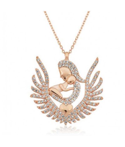 ​Gümüş Kalpli Anne Çocuk Kolyesi