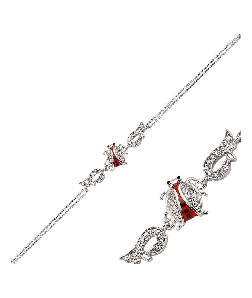 Gümüş Uğur Böceği Bayan Bileklik